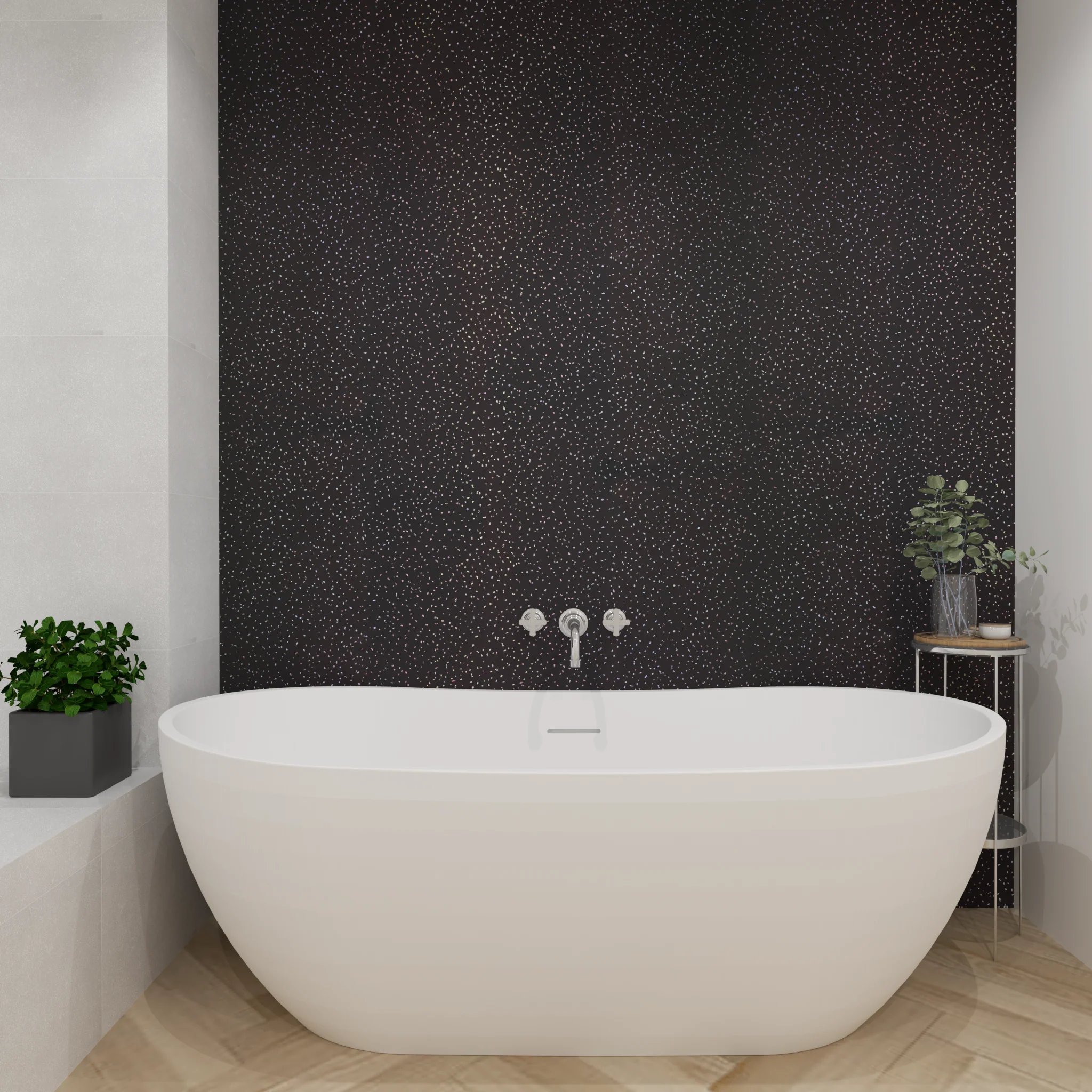 Premium Black Sparkle Gloss Shower Wall Panel – 1M x 2.4M - Image 3