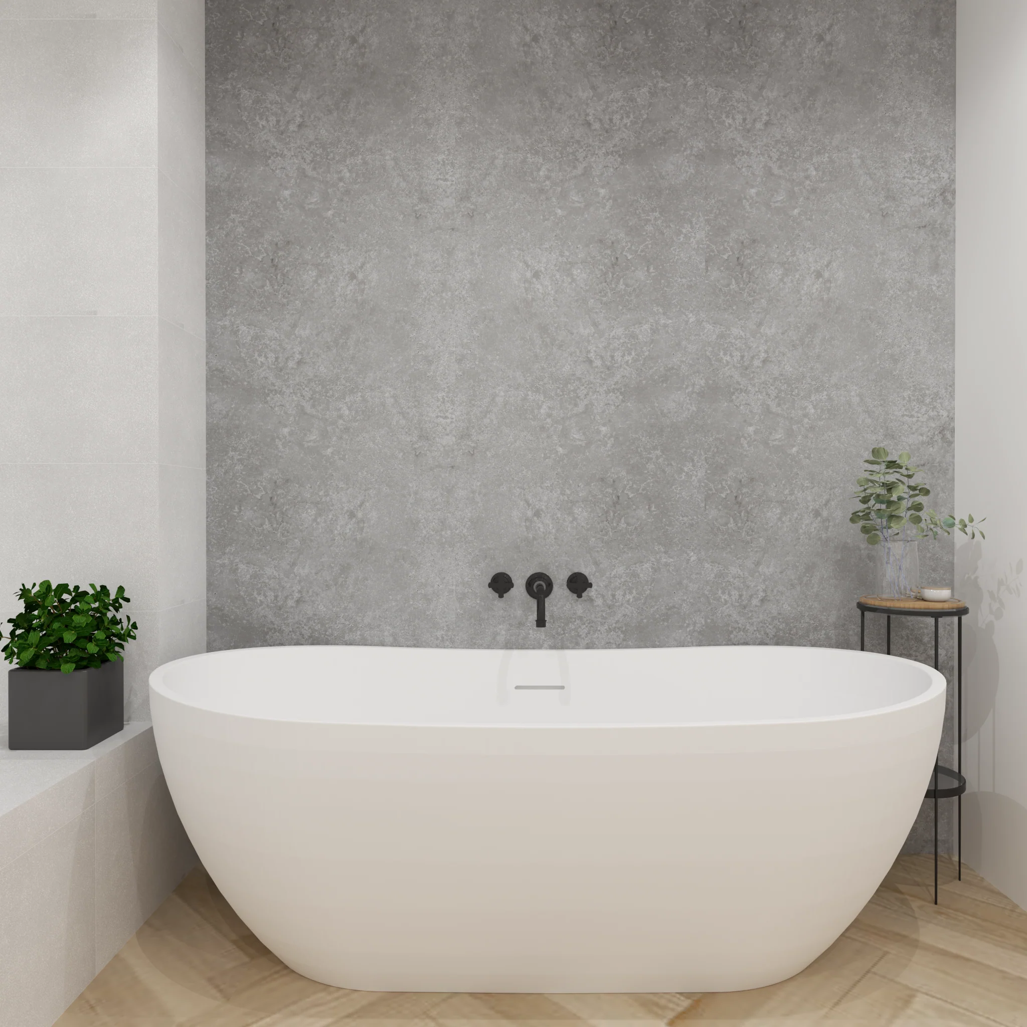 Premium Grey Concrete Matt Shower Wall Panel – 1M x 2.4M - Image 3
