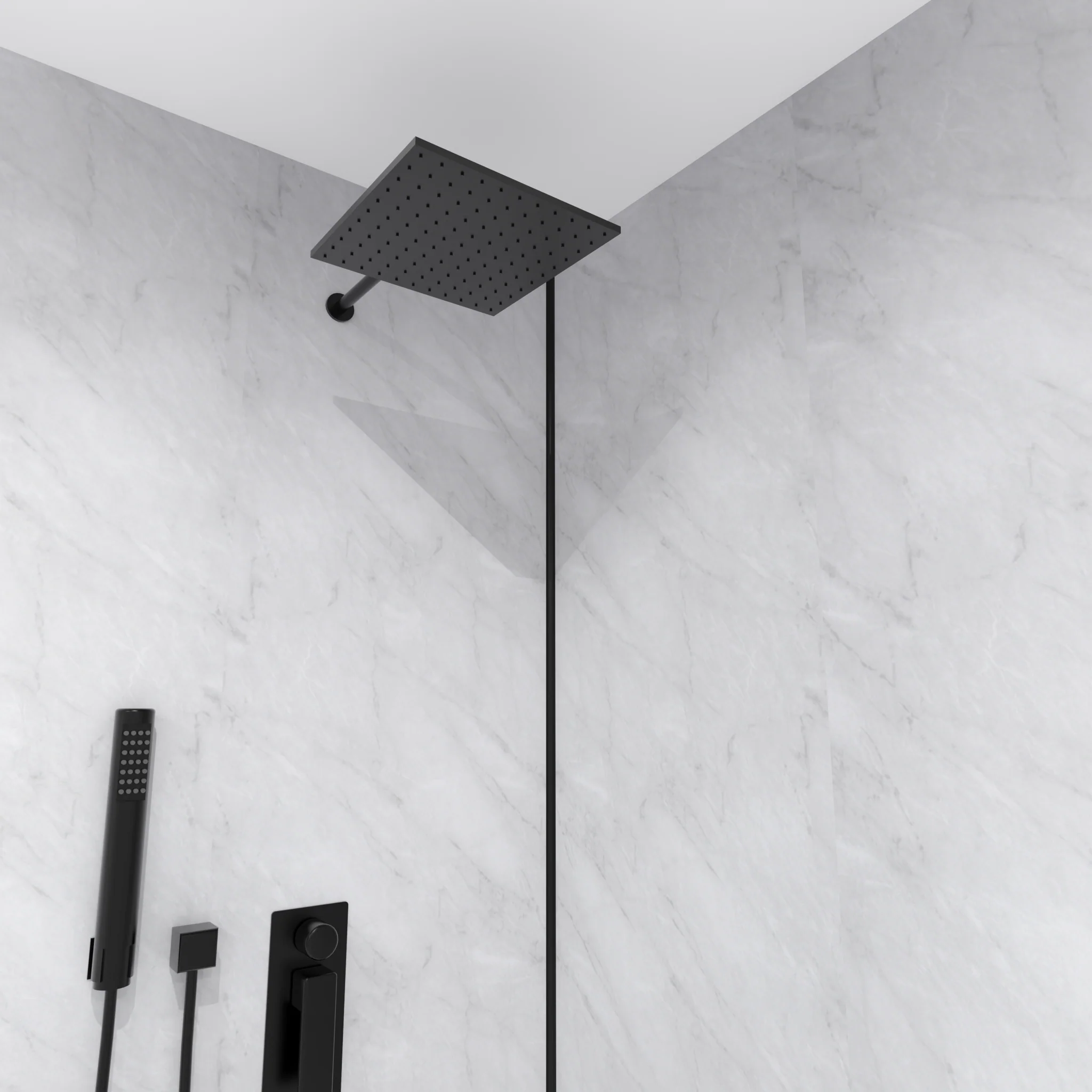 Premium Grey Marble Gloss Shower Wall Panel – 1M x 2.4M - Image 8