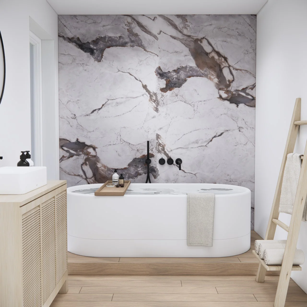 Premium Sapphire Marble Matt Shower Wall Panel – 1M x 2.4M - Image 3