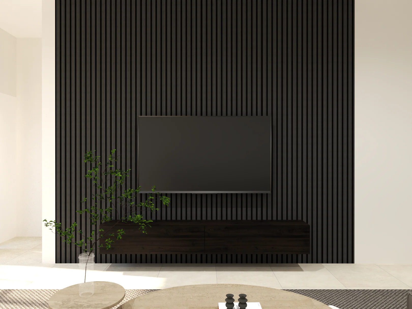 Acoustic Slat Wall Panel - Black Oak - Image 7