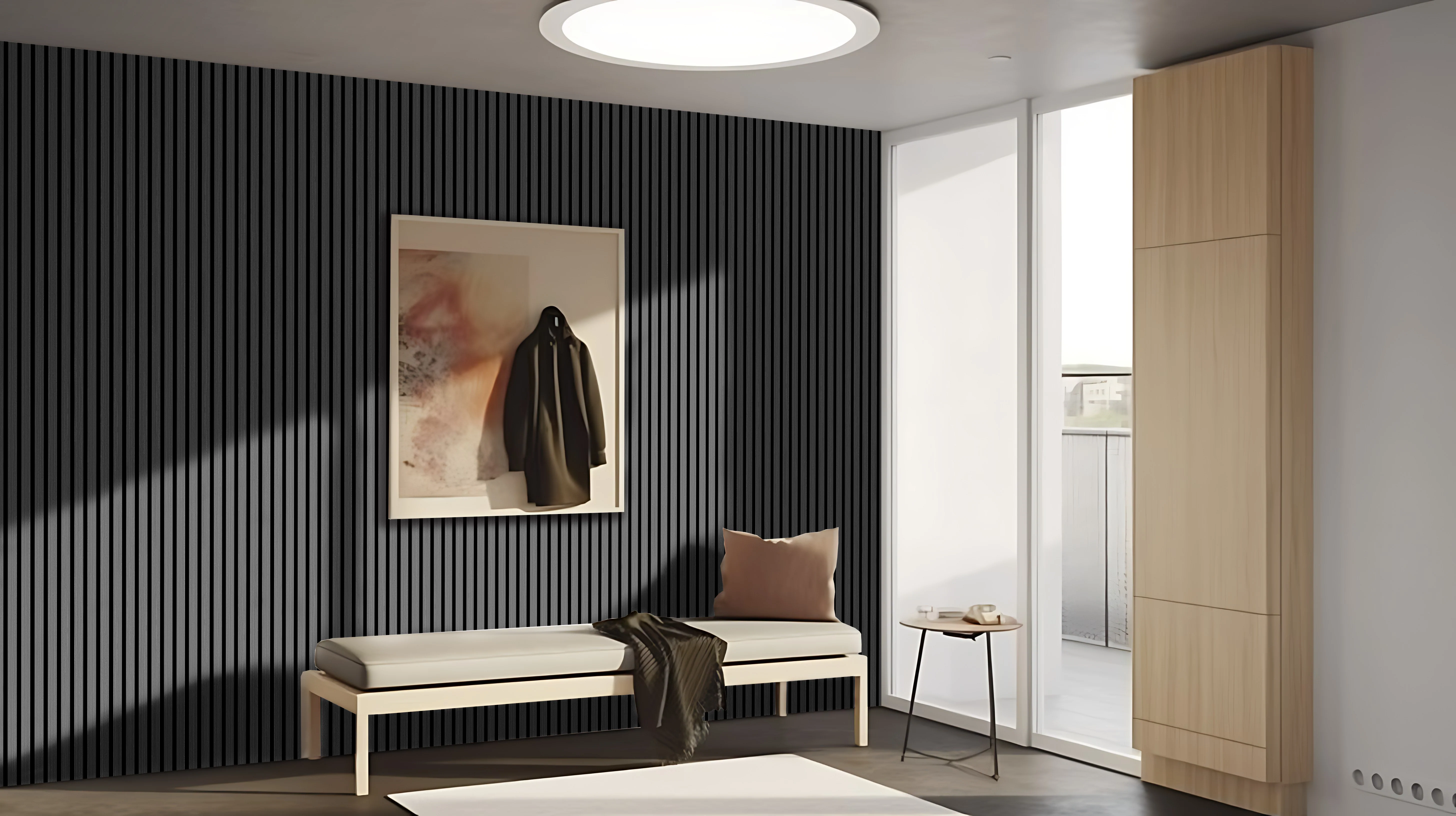Acoustic Slat Wall Panel - Black Oak - Image 9