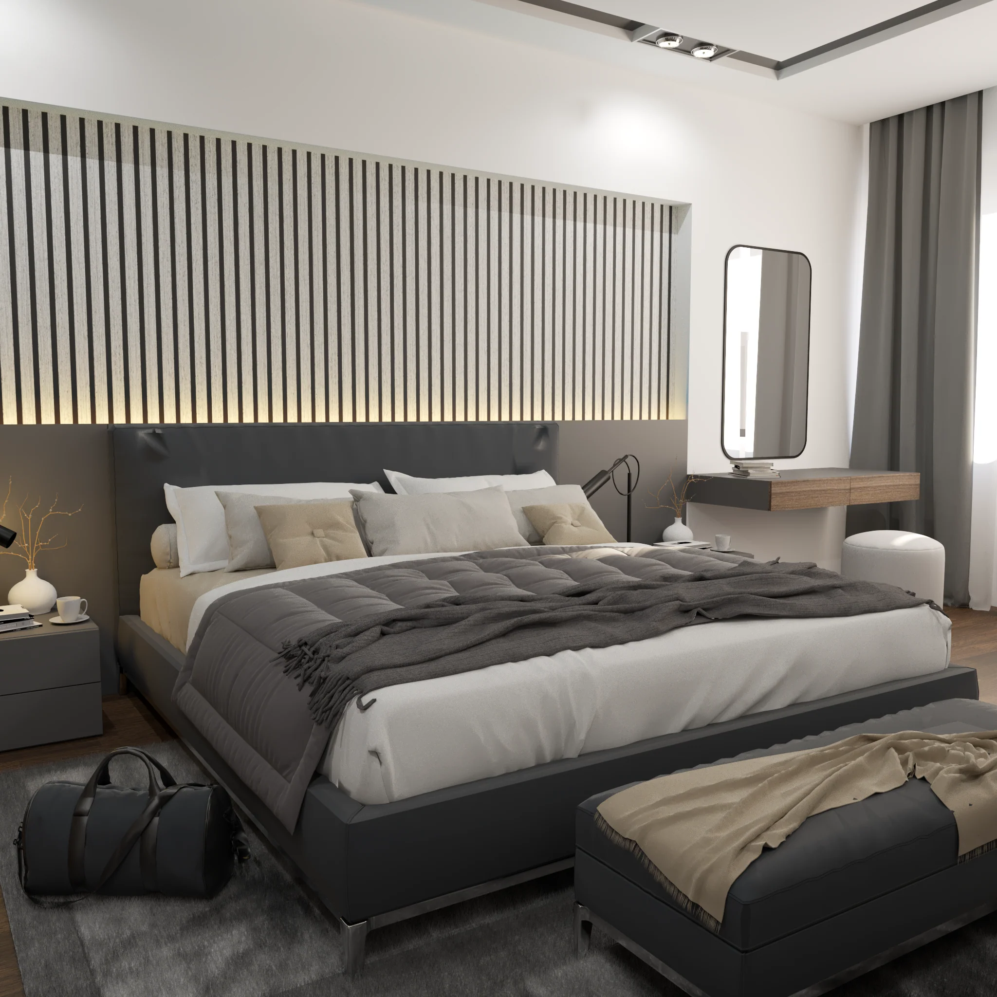 Acoustic Slat Wall Panel - Grey Oak - Image 8