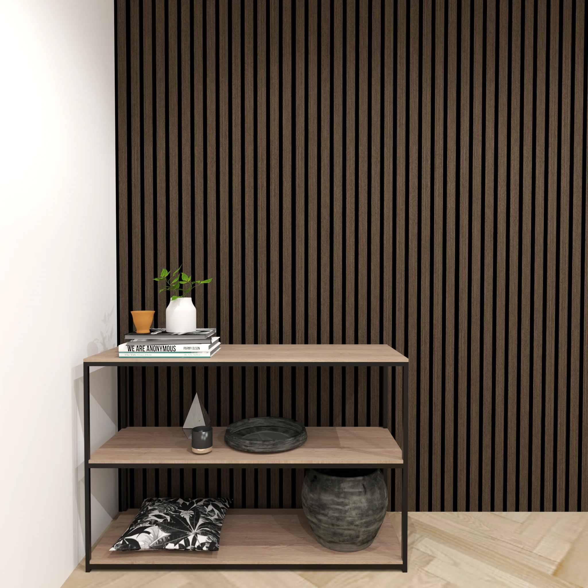 Acoustic Slat Panel - Smoked Walnut - Image 3