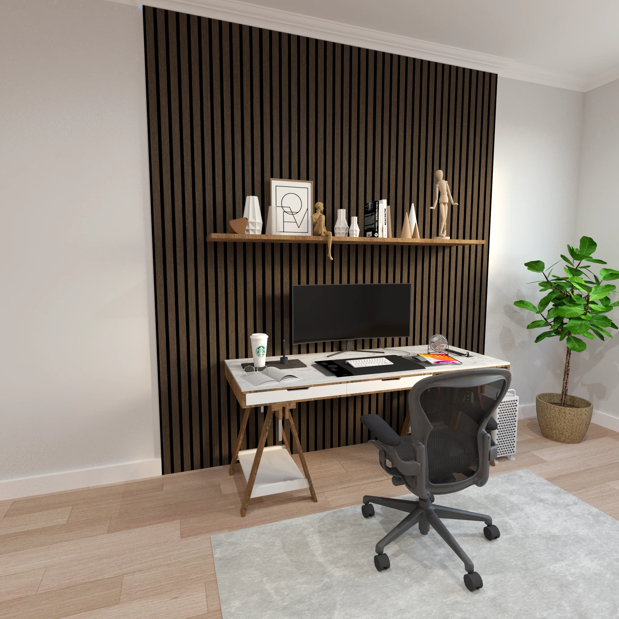 Acoustic Slat Panel - Smoked Walnut - Image 5