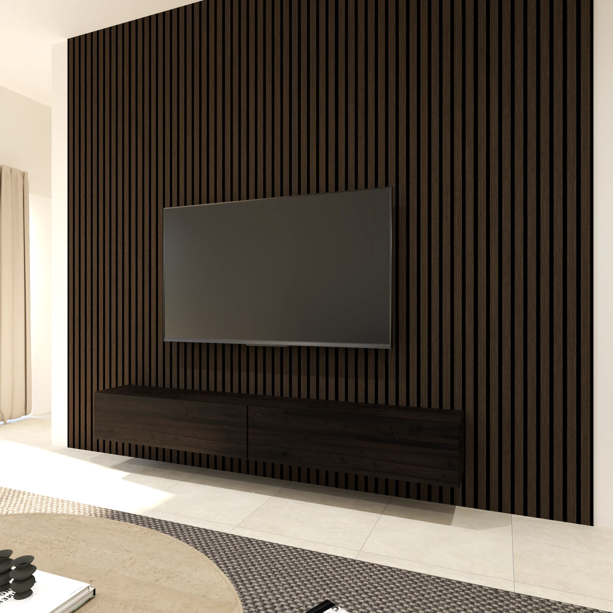 Acoustic Slat Panel - Smoked Walnut - Image 6