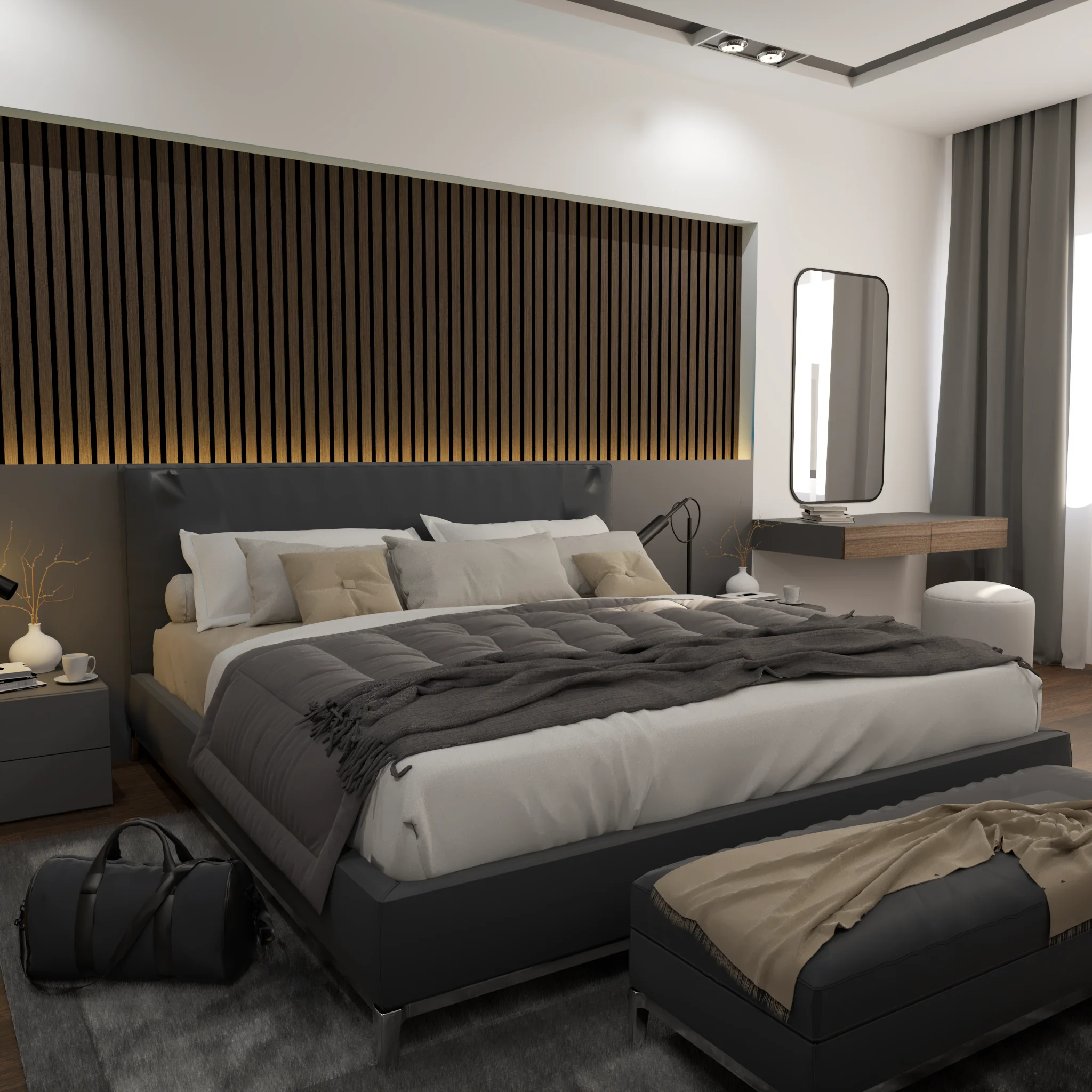 Acoustic Slat Panel - Smoked Walnut - Image 9