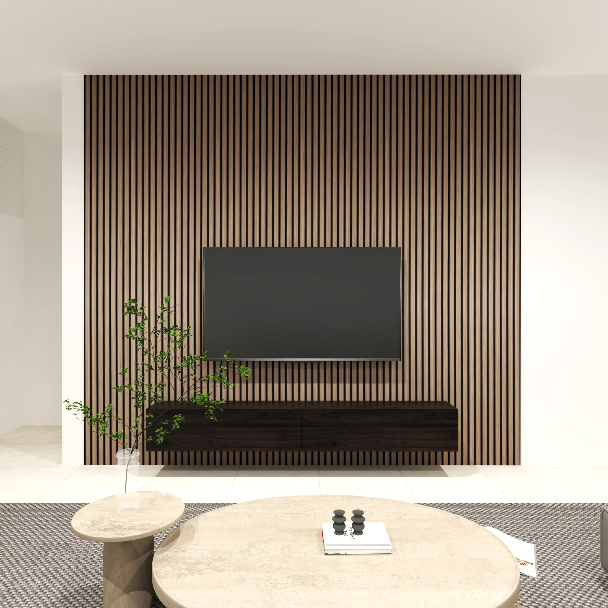 Acoustic Slat Wall Panel - Walnut - Image 3
