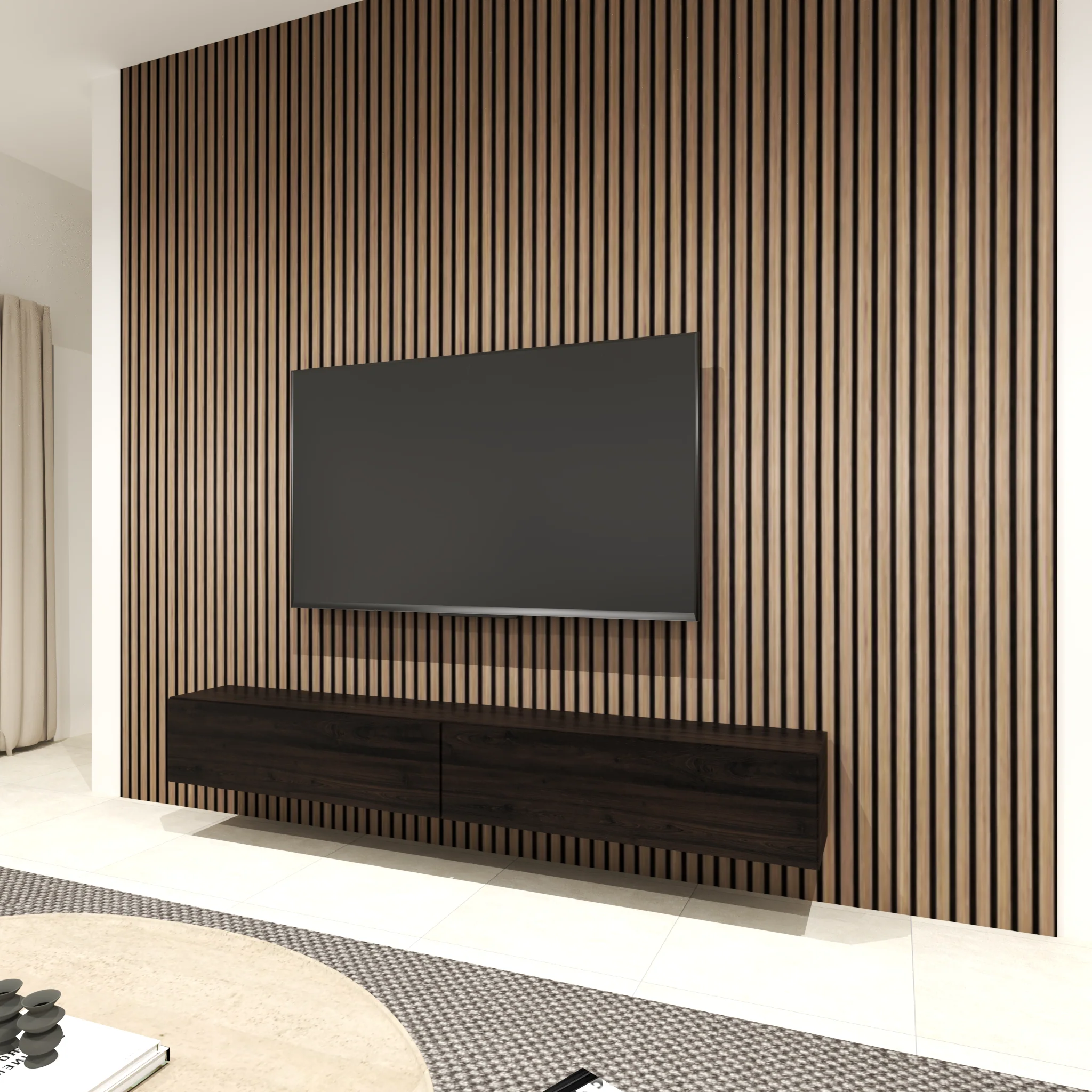 Acoustic Slat Wall Panel - Walnut - Image 4