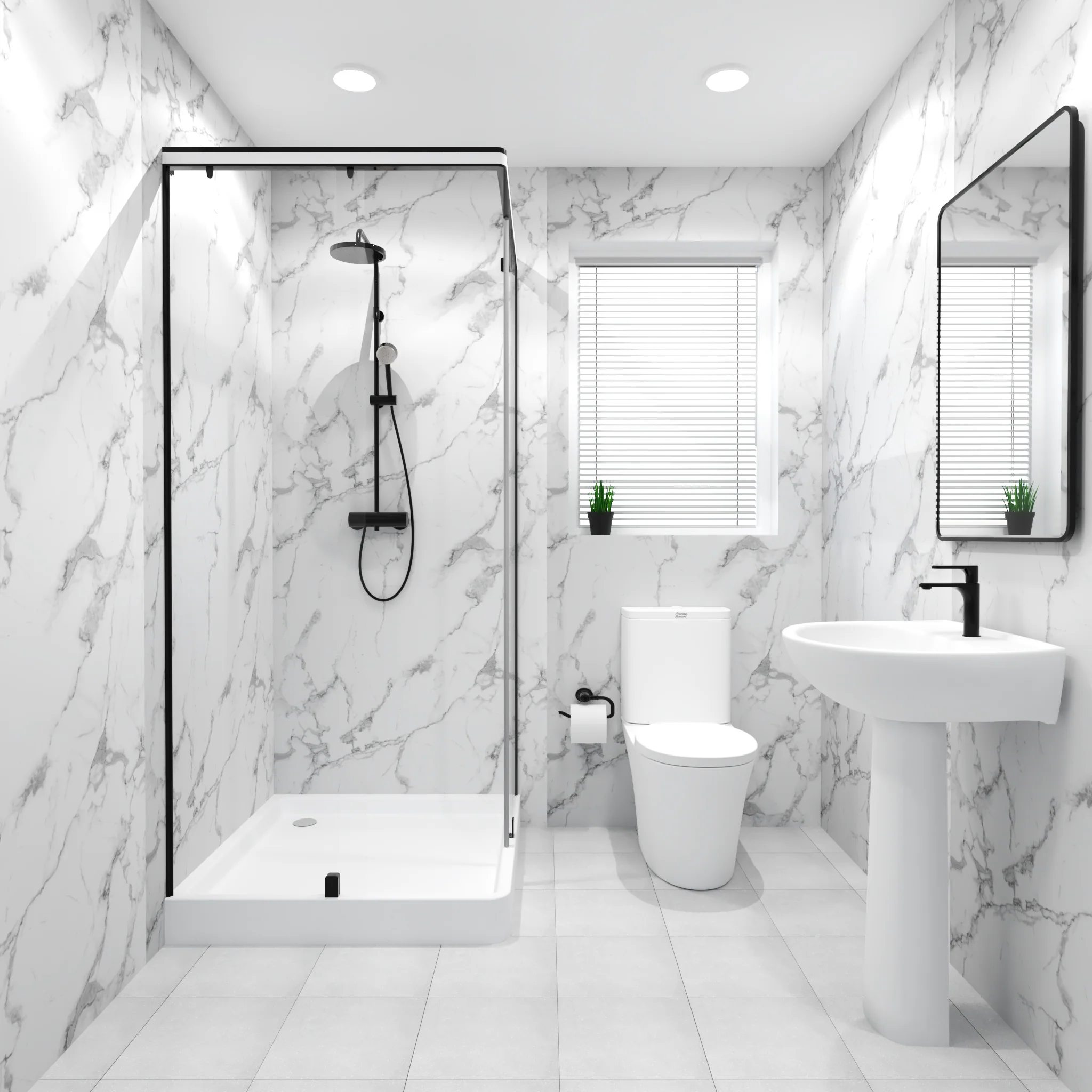 Premium White Calacatta Gloss Shower Wall Panel – 1M x 2.4M - Image 3