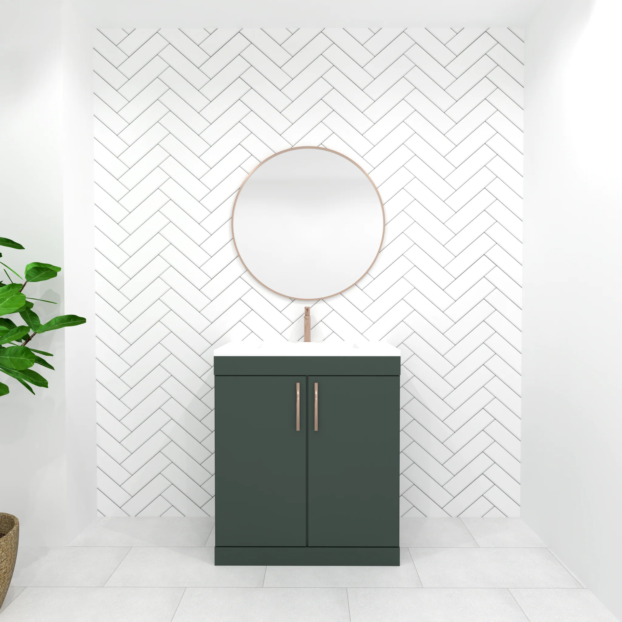 Premium White Herringbone Tile Gloss Shower Wall Panel – 1M x 2.4M - Image 3